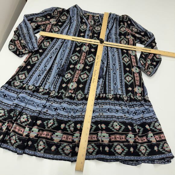 Anthropologie Holding Horses Dress Womens Medium Blue Boho Prairie Winter Moon - Picture 11 of 13